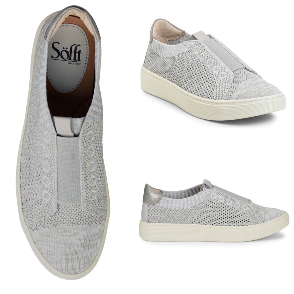 NIB Sofft grey knit slip on comfort sneakers 11